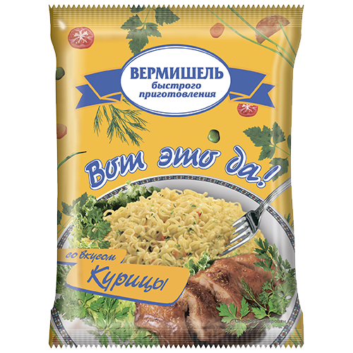 Вермишель б/п в пакетах "Вот это Да" со вкусом курицы 45*100