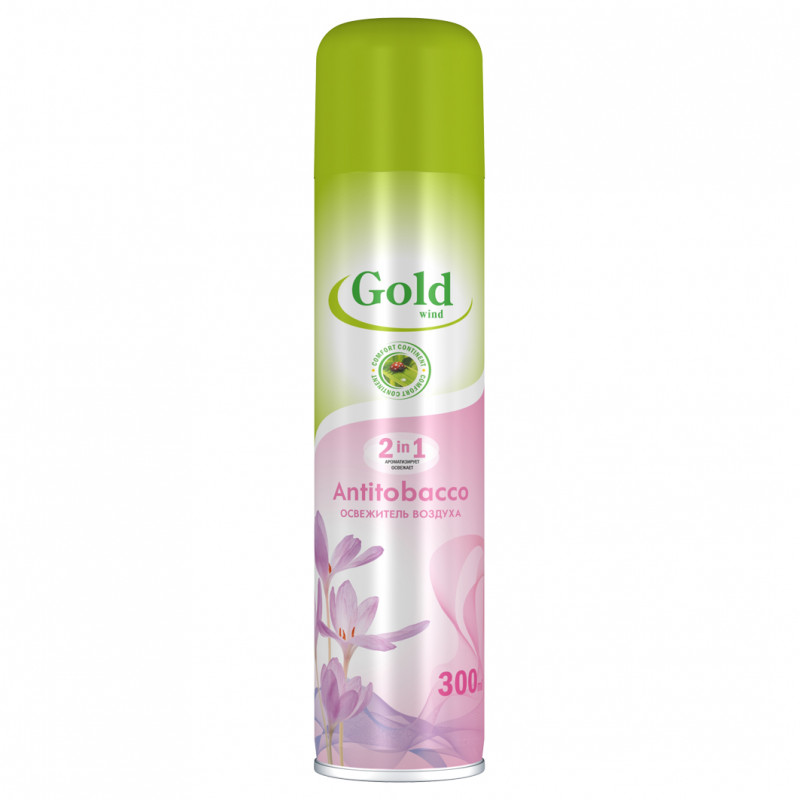 Освежитель воздуха GOLD WIND Antitobacco 2в1, 300 мл