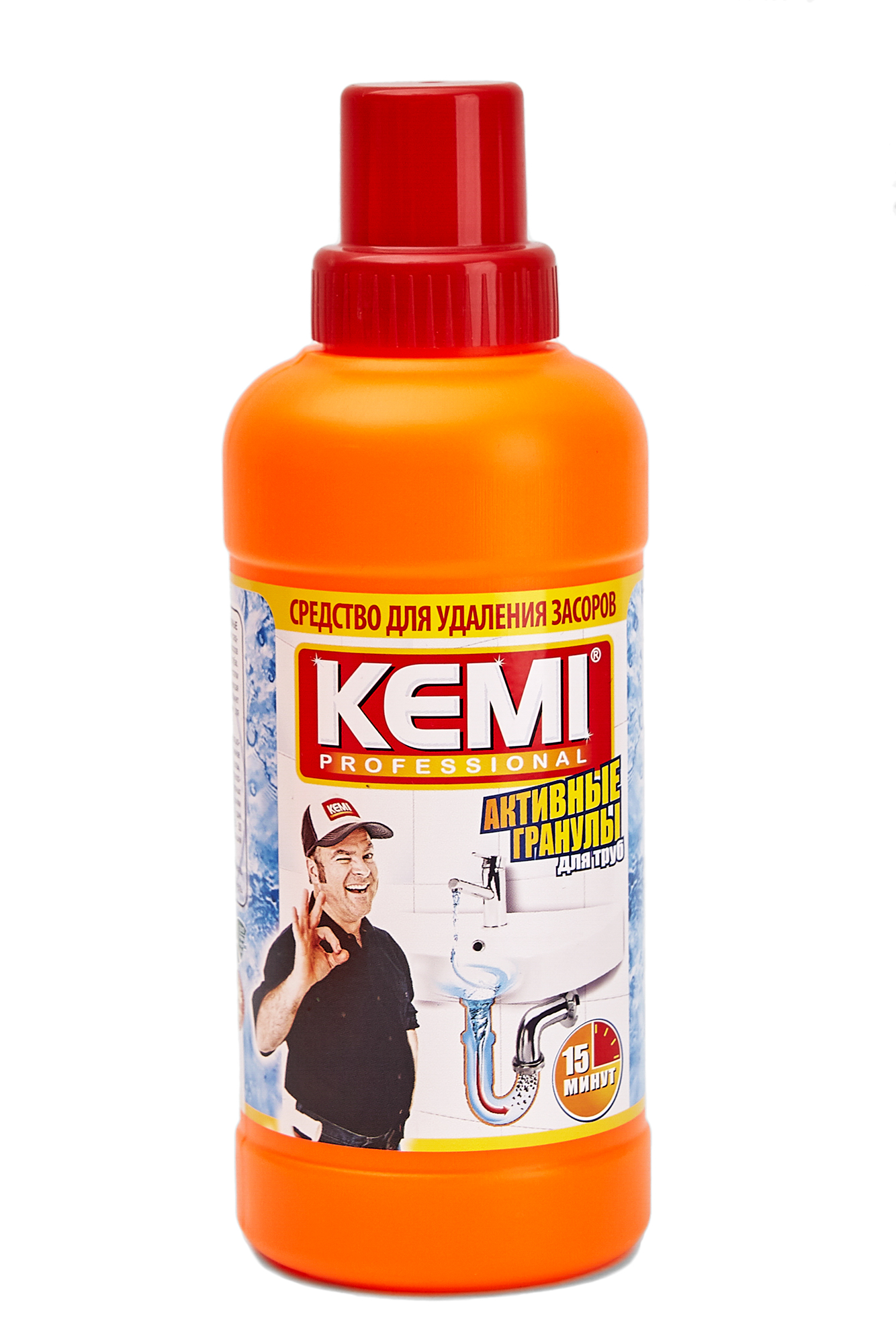 СРЕДСТВО ДЛЯ УДАЛЕНИЯ ЗАСОРОВ KEMI PROFESSIONAL ГРАНУЛЫ 500Г