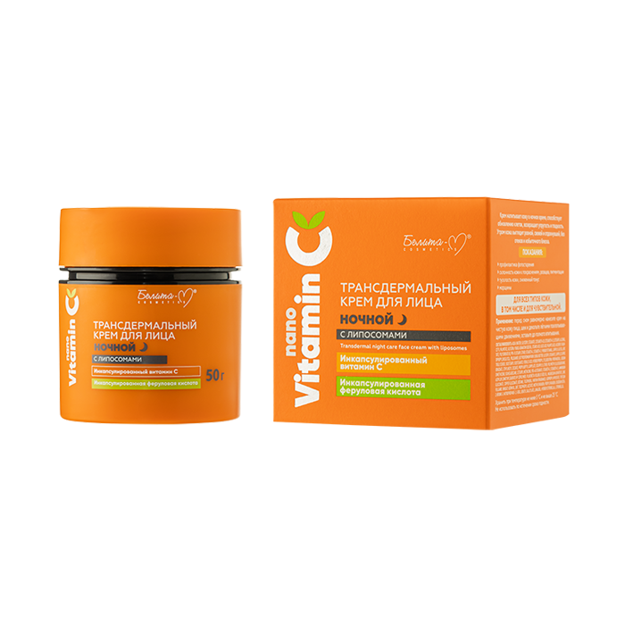 Трансдермальный крем для лица ночной с липосомами серии nanoVitamin C 50 г