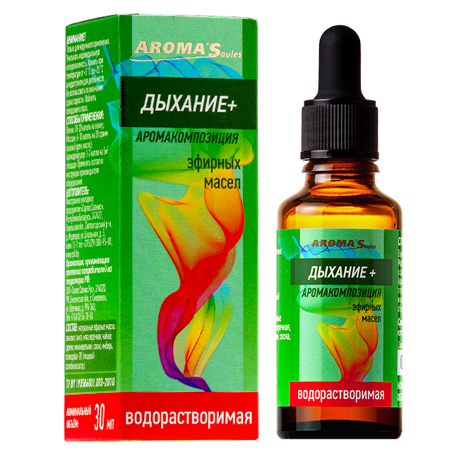 Аромакомпозиция  эфирных масел водорастворимая "Дыхание", 30 мл
