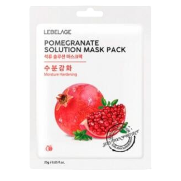 LEBELAGE. ТКАНЕВАЯ МАСКА ДЛЯ ЛИЦА POMEGRANATE POMEGRANATE SOLUTION MASK PACK, 25 г
