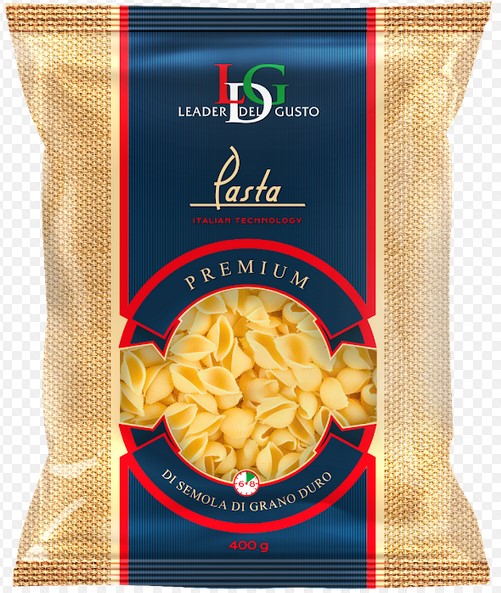 Макаронные изделия. "Leader del gusto" Ракушки рифлёные 400г