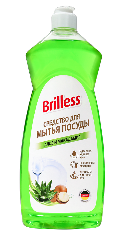 Средство для мытья посуды "Brilless" Алое и Макадамия, 1 л