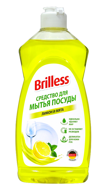 Средство для мытья посуды "Brilless" Лимон и мята, 500 мл
