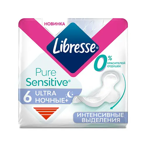 Libresse Pure Sensitive Ultra ночные 6шт, жен.прокл