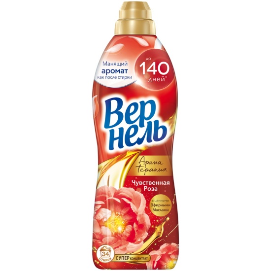 Кондиционер для белья Vernel Ароматерапия Чувственная Роза концентрированный, 0.87 л