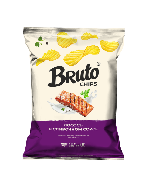 BRUTO NPC Чипсы 120гр рифленые лосось