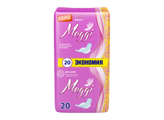 Гиг. прокладки MEGGI УЛЬТРА ПЛЮС/ULTRA + 20 на критические дни Арт.MEG 512