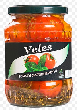 Томаты маринованные красные ТМ "Veles", 700г РФ
