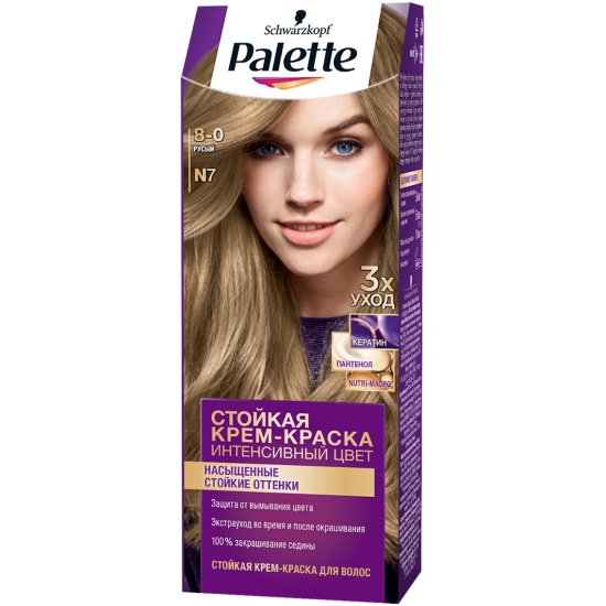 Крем-краска для волос стойкая PALETTE N7 Русый, 110 мл