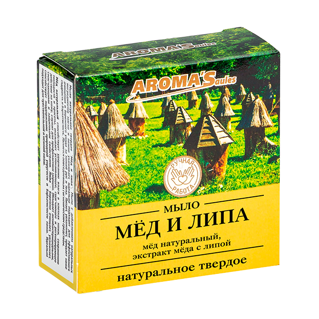 Мыло твердое натуральное "Мёд и Липа", 80 гр., РБ