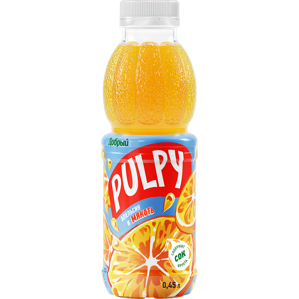 Напиток сокосодержащий Добрый Pulpy из апельсина, 450 мл