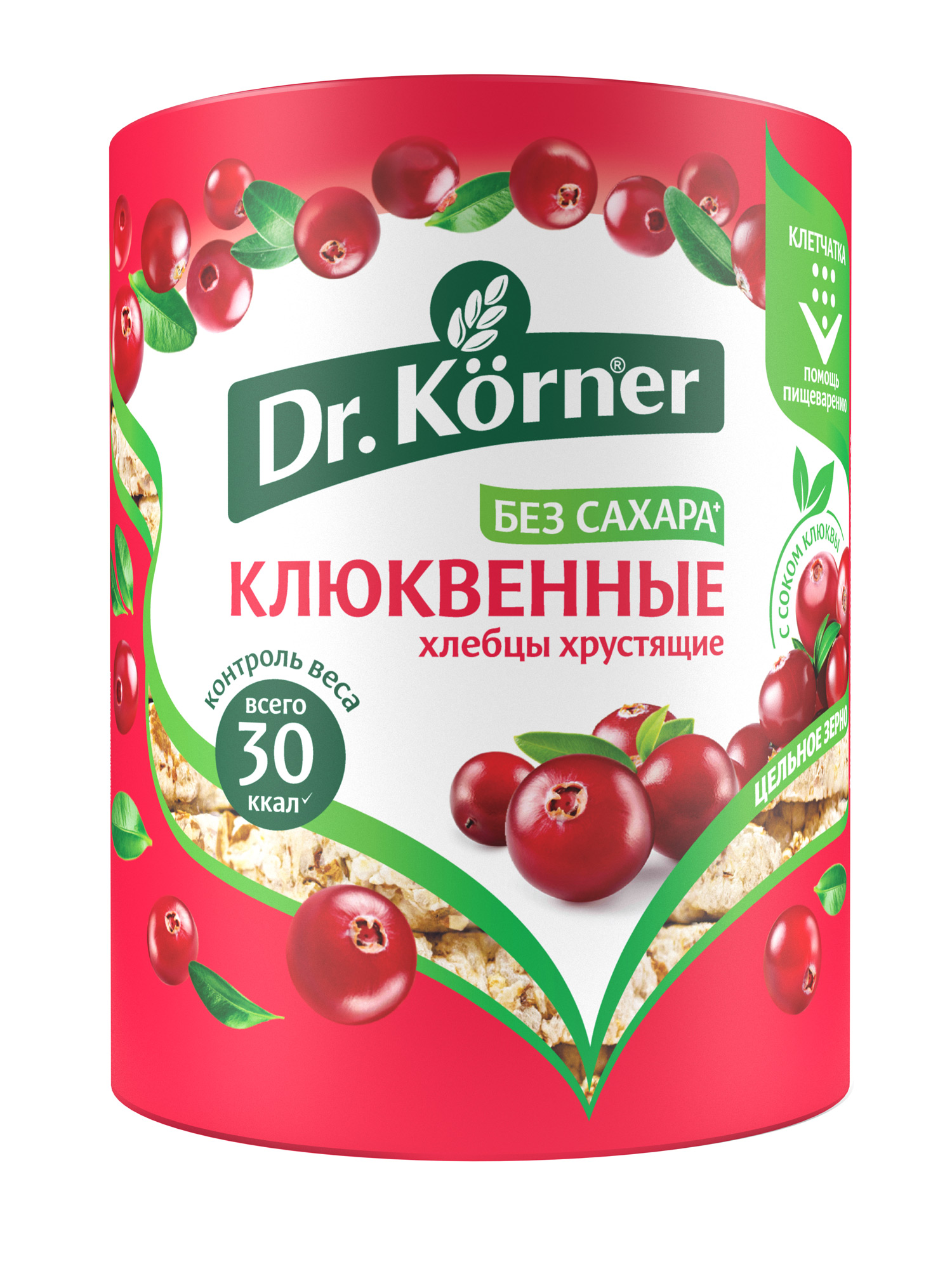 Хлебцы хрустящие Dr. Korner Злаковый коктейль клюквенный, 100 г