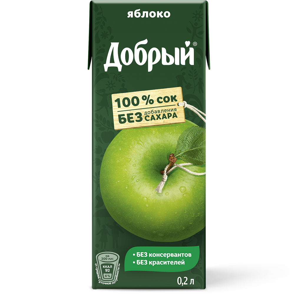 Сок Добрый яблочный, 200 мл