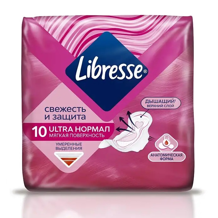 Libresse Ultra нормал с мягкой поверхностью 10шт, жен.прокл
