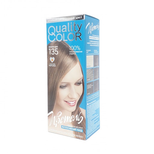 Стойкая гель-краска для волос ЦВЕТЕЛЬ № 135 тон лесной орех (115 мл)