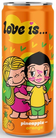 Напиток безалкогольный сильногазированный Love is... со вкусом ананаса и апельсина 0,33 л 