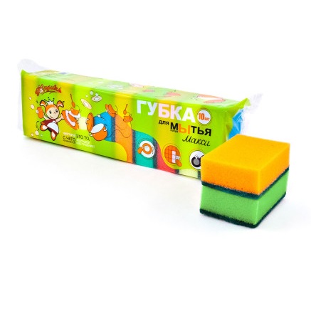 Губка для посуды "Золушка" Макси, 10шт.