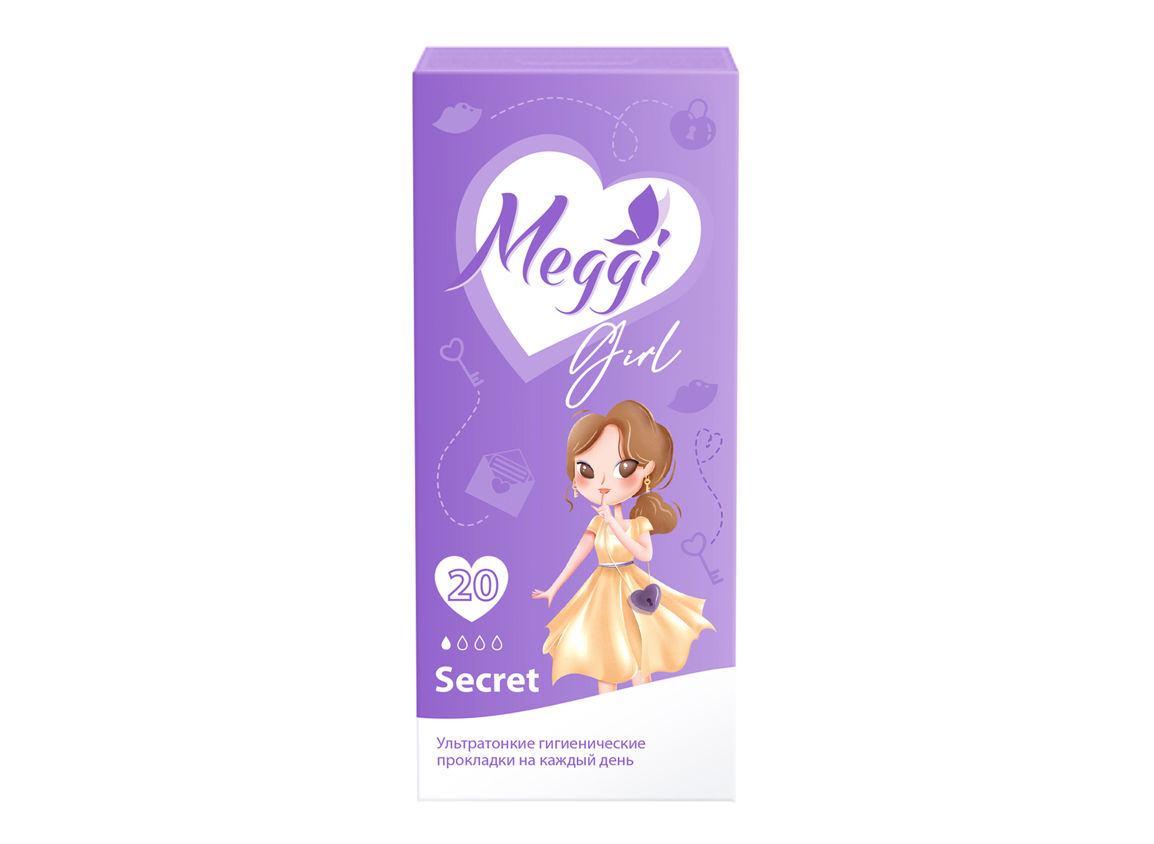 Гигиенические прокладки на каждый день ультратонкие MEGGI GIRL SECRET 20 шт. арт. MEGGS 454