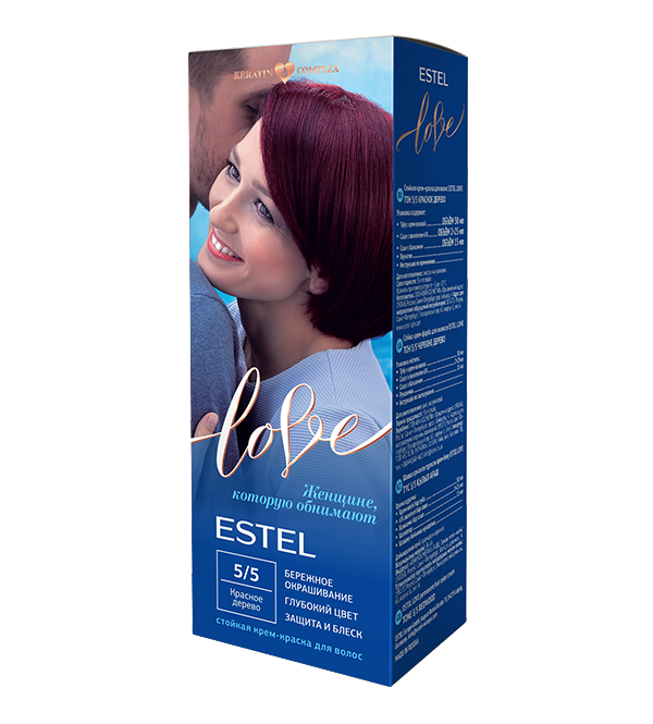 Крем-краска для волос ESTEL LOVE, тон 5/5 красное дерево