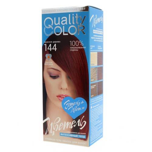 Стойкая гель-краска для волос ЦВЕТЕЛЬ № 144 тон красное дерево (115 мл)