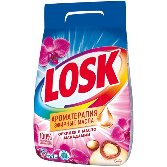 Стиральный порошок Losk Ароматерапия Орхидея и масло макадами, 2,7 кг