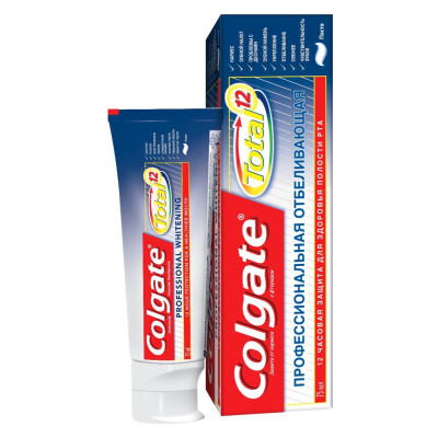 COLGATE Зубная паста TOTAL 12 Профессиональная Отбеливающая 125мл