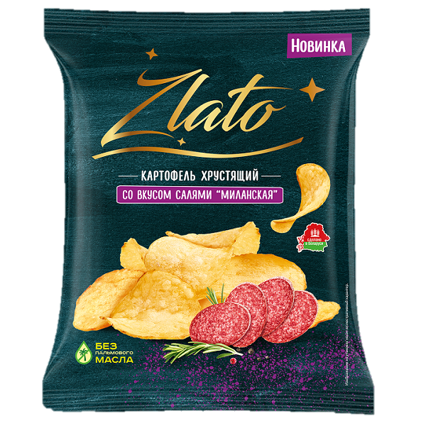 Картофель хрустящий "Zlato" со вкусом салями "миланская", 70г