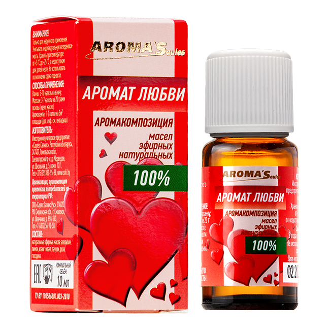 Аромакомпозиция масел эфирных натуральных "Аромат любви", 10 мл
