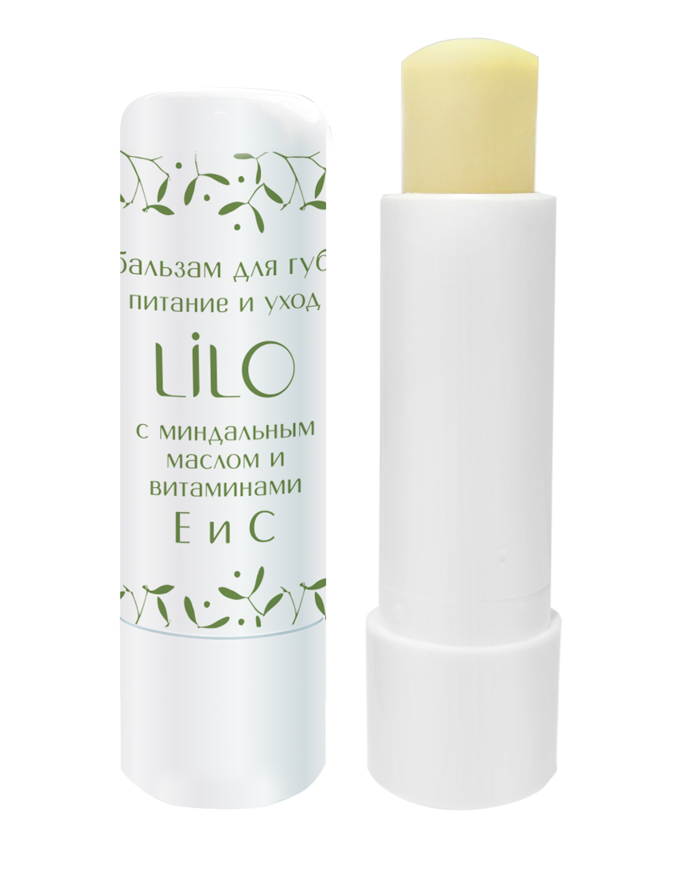 Бальзам для губ питание и уход LiLo с миндальным маслом и витаминами Е и С 