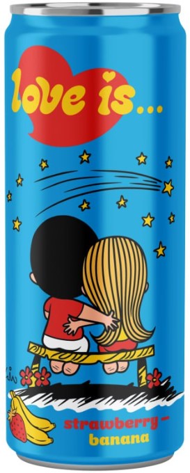 Love is... со вкусом клубники и банана безалкогольный сильногазированный 0,33 л 