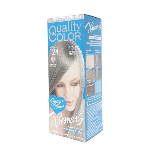 Стойкая гель-краска для волос ЦВЕТЕЛЬ № 124 тон пепельный (115 мл)