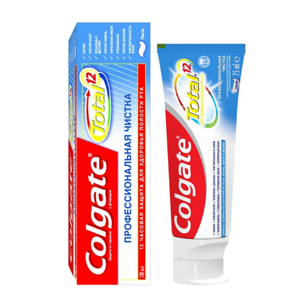 Зубная паста Colgate Total 12 Профессиональная чистка комплексная антибактериальная, 75 мл