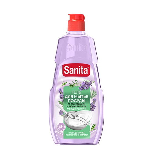 Sanita Гель для мытья посуды Лаванда и розмарин 450и мл
