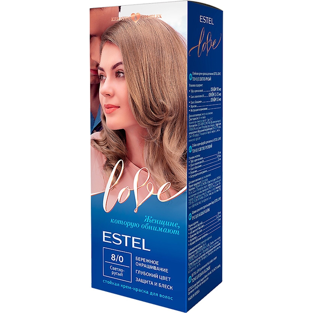 Крем-краска для волос ESTEL LOVE, тон 8/0 светло-русый