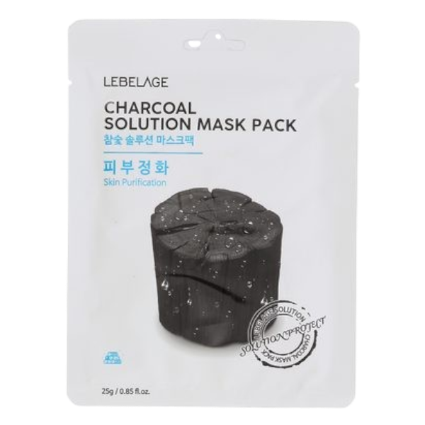 LEBELAGE. ТКАНЕВАЯ МАСКА ДЛЯ ЛИЦА CHARCOAL CHARCOAL SOLUTION MASK PACK, 25 г