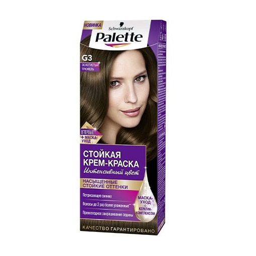 Крем-краска для волос стойкая PALETTE G3 Золотистый трюфель, 110 мл
