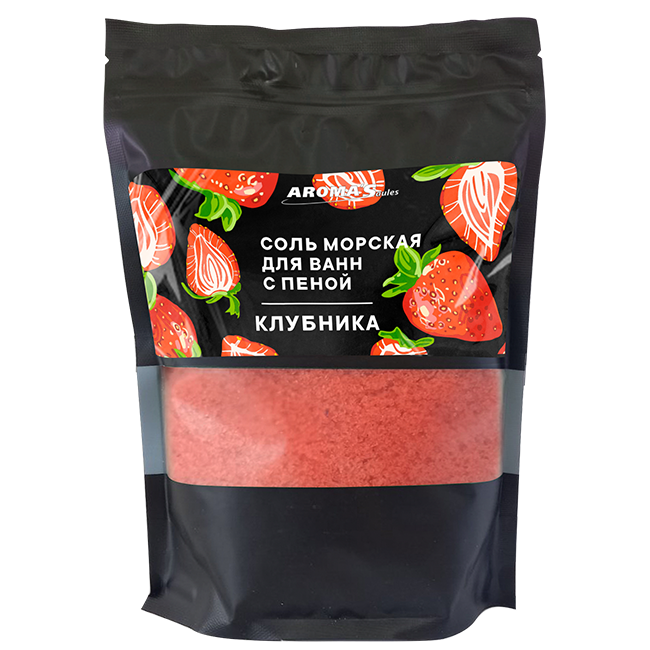 Соль морская для ванн с пеной "Клубника", 1200 гр