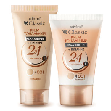 Крем тональный УВЛАЖНЕНИЕ+ПИТАНИЕ 2в1 тон 001 бежевый  (туба 30 мл Classic)
