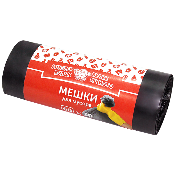 Мешки для мусора 60 л х 30 шт, 7 мкм