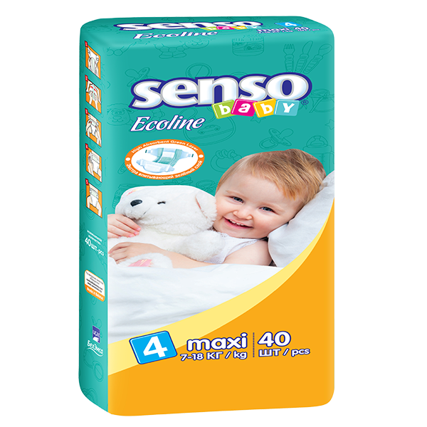 Подгузники для детей "senso baby" Ecoline Maxi 4-40 шт.