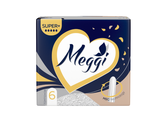 Гигиенические тампоны MEGGI "SUPER+" MEGBUL 0004, 6 шт