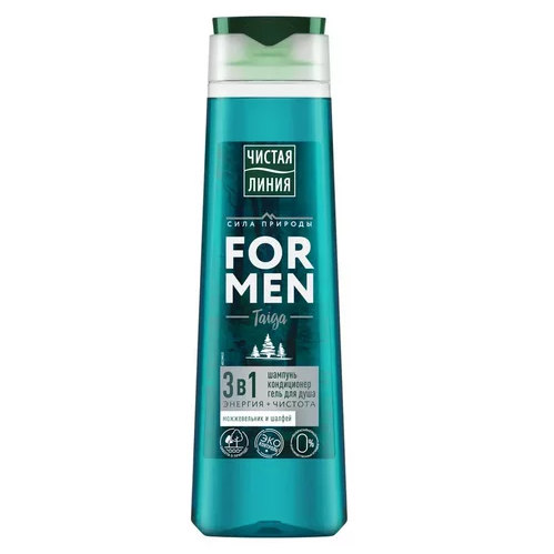 Шампунь-кондиционер- гель д/душа 3в1 Энергия + Чистота ЧИСТАЯ ЛИНИЯ для мужчин, 400мл