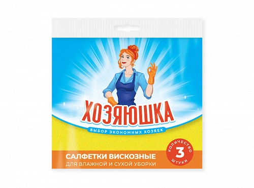 "Хозяюшка" салфетки вискозные, 30х34, 3 шт