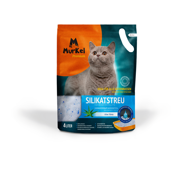 Наполнитель для кошачьего туалета Murkel 4 л силикагелевый   Алое вера 1,8 кг