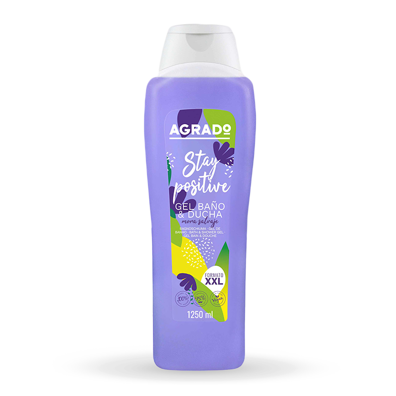 AGRADO Гель для ванны и душа Stay Positive Дикая ежевика / Stay Positive Wild Blackberry Bath & Shower Gel, 1250мл