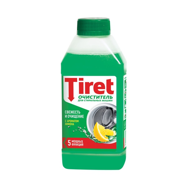 Очиститель для стиральных машин Tiret. Свежесть лимона, 250 мл