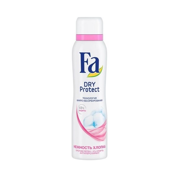 Дезодорант-аэрозоль FA Dry Protect Нежность Хлопка,150 мл