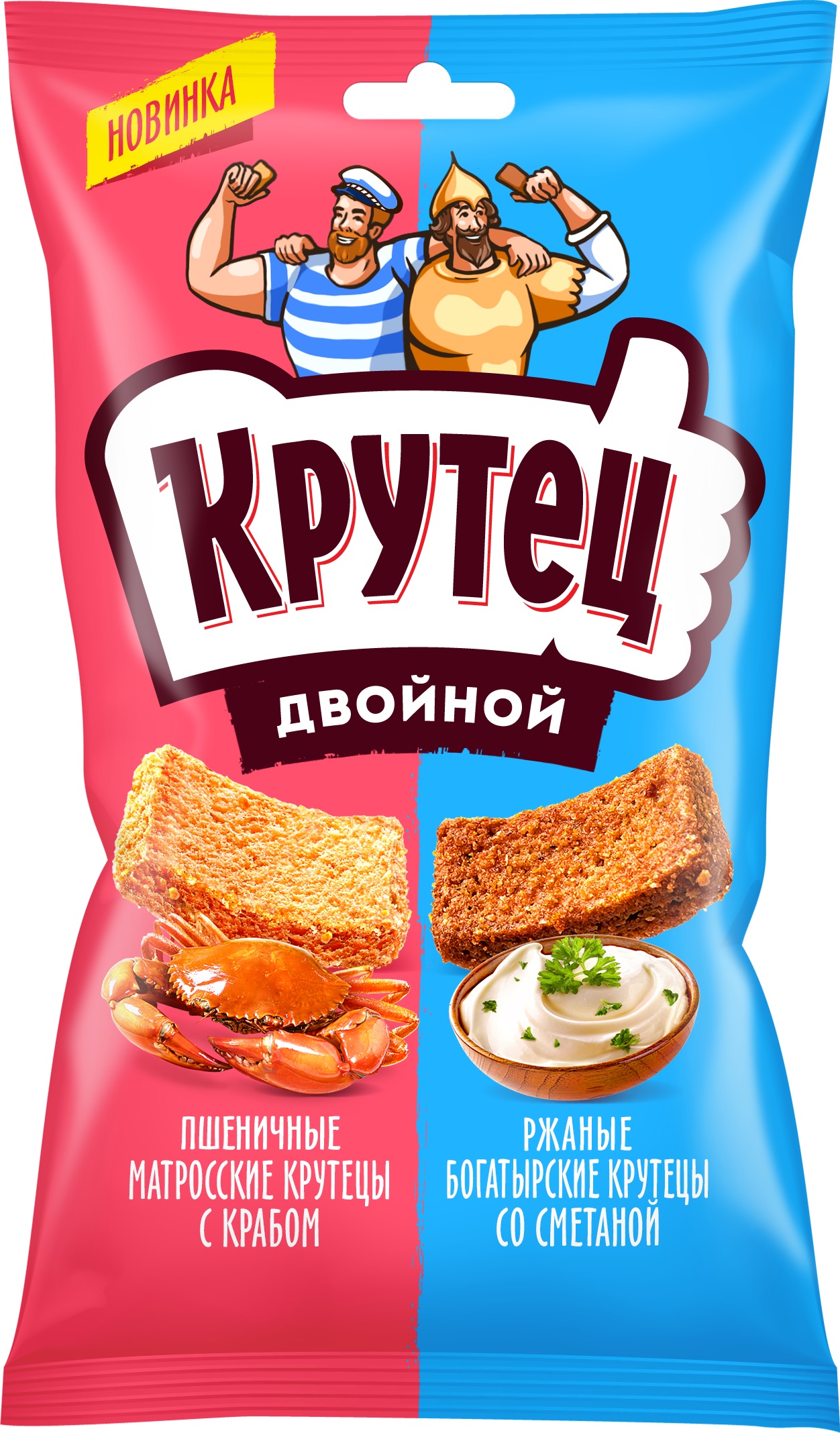 Смесь гренок двойной КРУТЕЦ Краб и сметана 18*100 г (1440 шт/паллет)